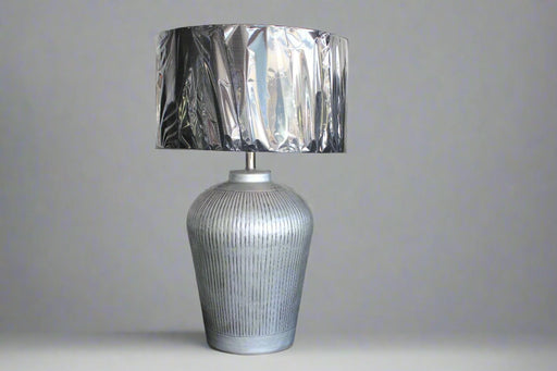 Lamp with shade silver