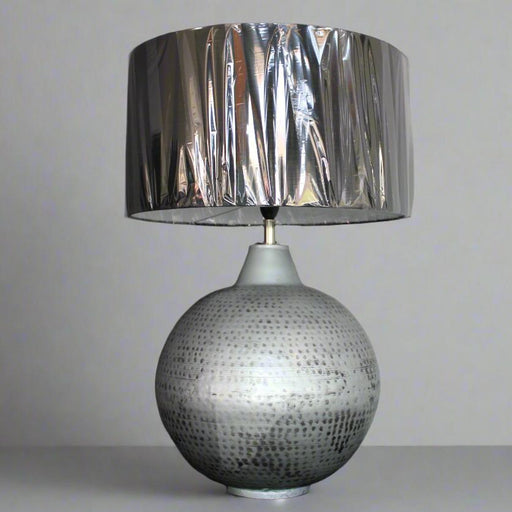 Lamp with shade silver