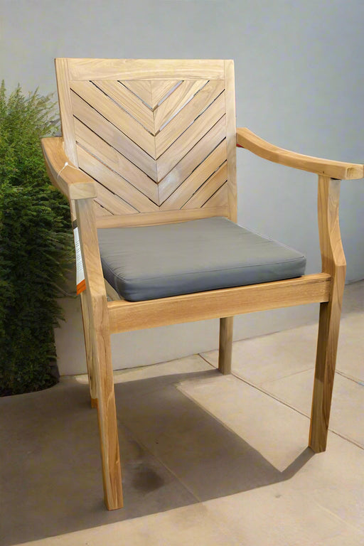 LUMINA ARM CHAIR NATURAL TEAK W/DARK GREY CUSHION MEDLEY HALLMARK