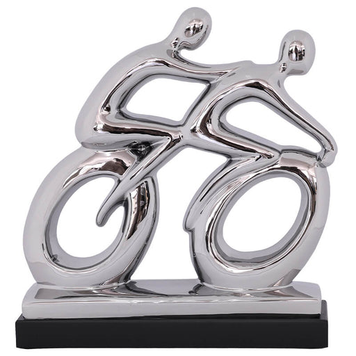 SILVER CYCLIST 30CM TRANS NATAL CUT GLASS