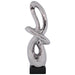 SILVER KNOTTED SCULPTURE 40CM TRANS NATAL CUT GLASS