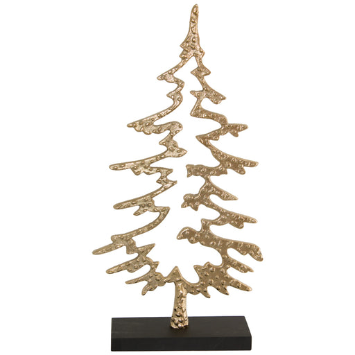 FOREST SCULPTURE GOLD/BLACK 49CM TRANS NATAL CUT GLASS