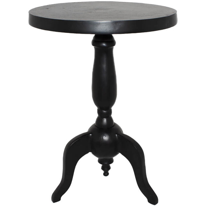 ALU BLACK OCCASIONAL TABLE 54H39D TRANS NATAL CUT GLASS