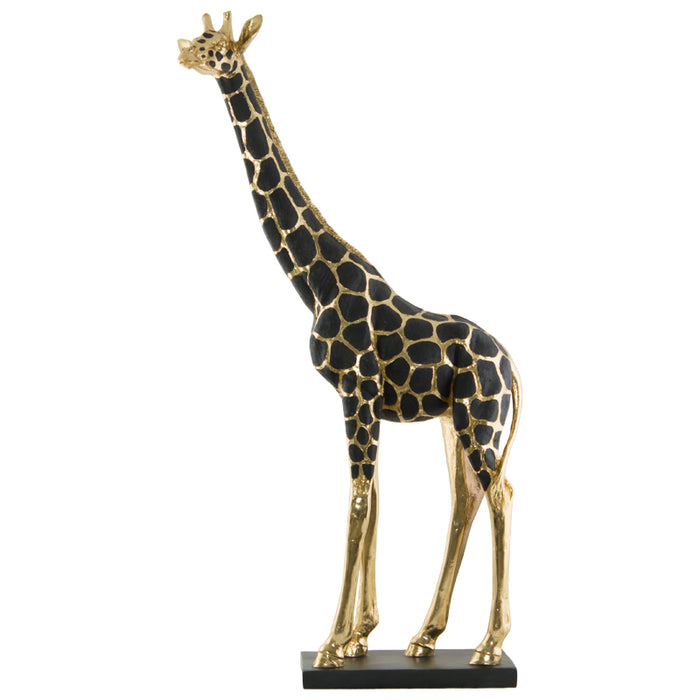 GIRAFFE 91CM GOLD/BLACK TRANS NATAL CUT GLASS