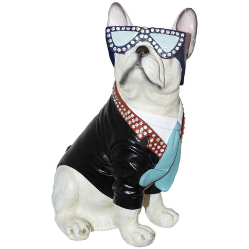 Bulldog with glasses ornament decor