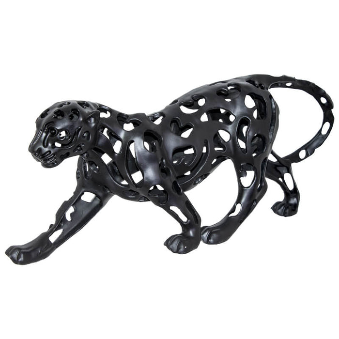 BLACK LEOPARD 61 CM SCULPTURED TRANS NATAL CUT GLASS