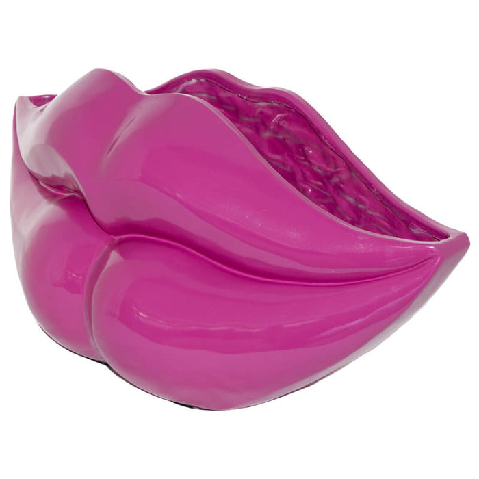 PINK LIPS VASE 58X26X28CM TRANS NATAL CUT GLASS