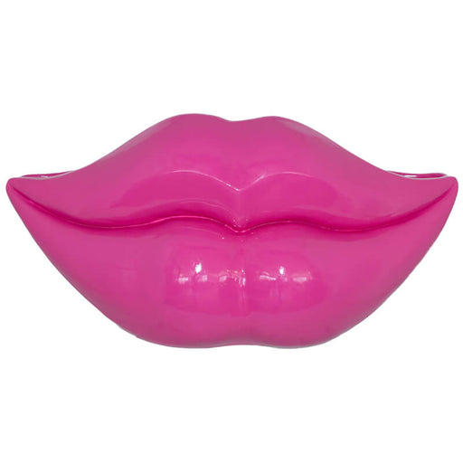 PINK LIPS VASE 58X26X28CM TRANS NATAL CUT GLASS