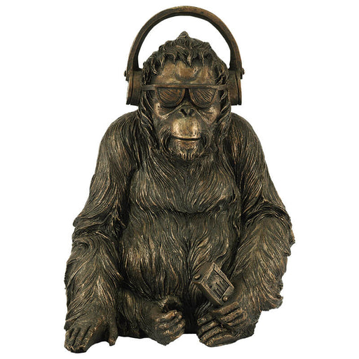 ORANGUTAN WITH HEADPHONES 24CM TRANS NATAL CUT GLASS