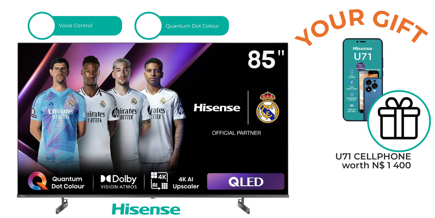 HISENSE 85" 60HZ QLED TV + FREE U71 CELLPHONE