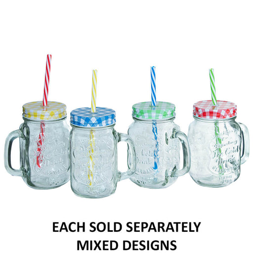 HANDLED COLD DRINK JAR 450ML TRANS NATAL CUT GLASS