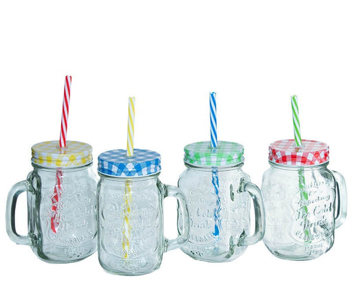 HANDLED COLD DRINK JAR 450ML SET OF 6 TRANS NATAL CUT GLASS