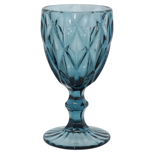 TRENT WINE BLUE 300ML SET OF 6 TRANS NATAL CUT GLASS