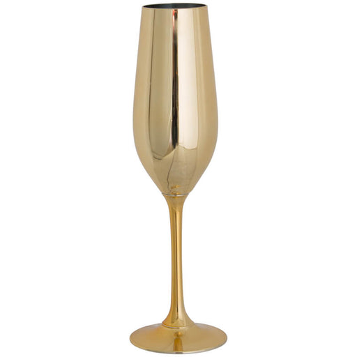 APOLLO GOLD FLUTE 220ML 24CM S/6 TRANS NATAL CUT GLASS