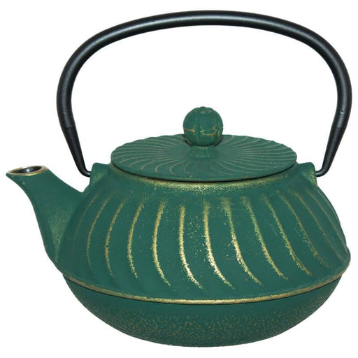 Green Cast Iron Tea Pot 800Ml TRANS NATAL CUT GLASS