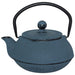 BLUE CAST IRON TEA POT 600ML TRANS NATAL CUT GLASS