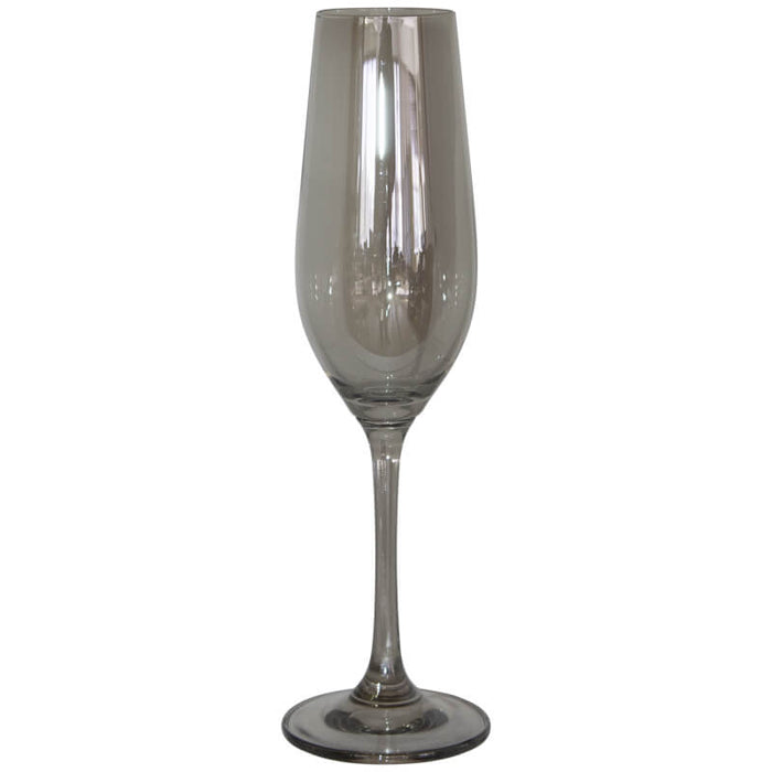 SMOKE LUSTRE FLUTE 210ML TRANS NATAL CUT GLASS