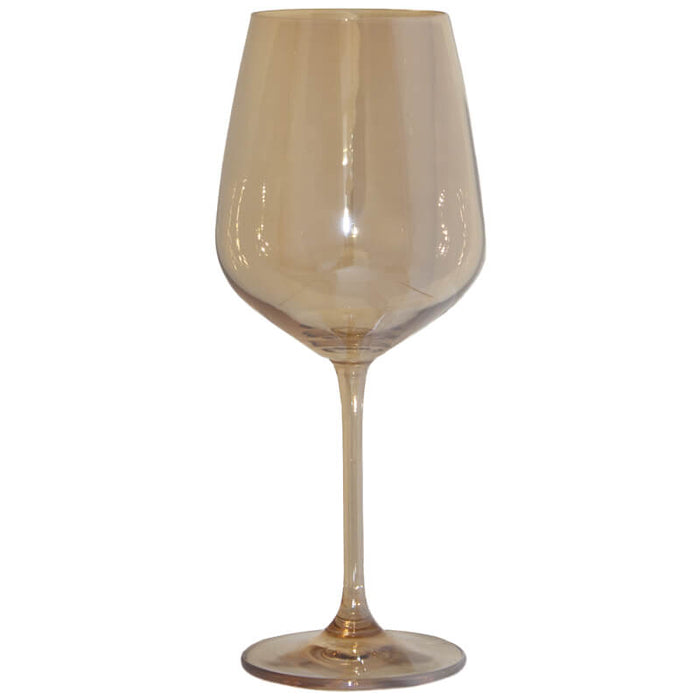 APOLLO AMBER LUSTRE WINE 450ML SET OF 6 TRANS NATAL CUT GLASS