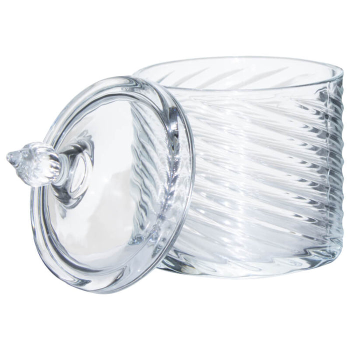 SWIRL TRINKET BOX 10X16CM TRANS NATAL CUT GLASS