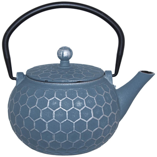 BLUE HONEY COMB TEA POT 500ML C/I TRANS NATAL CUT GLASS