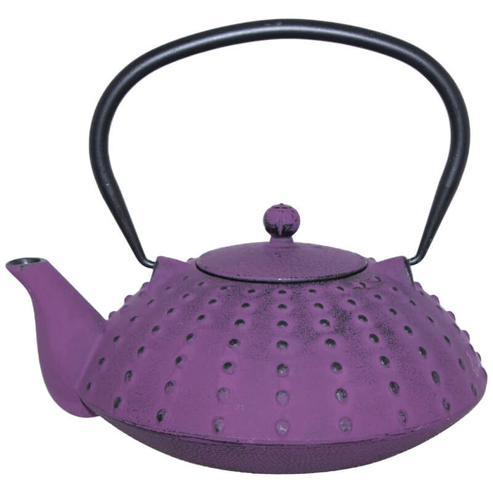 DOTTED PURPLE TEA POT 1.2LT C/I TRANS NATAL CUT GLASS