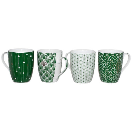 FOREST MUGS MIXED SET OF 6 TRANS NATAL CUT GLASS