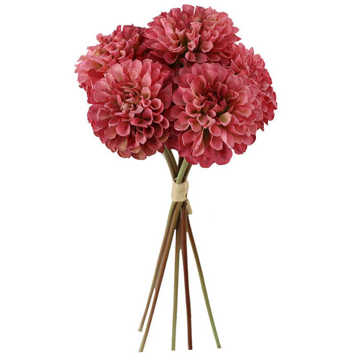 PINK ZINNIA BOUQUET 40CM TRANS NATAL CUT GLASS