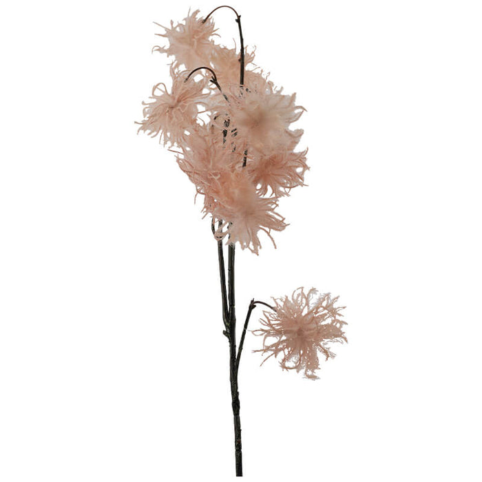 PINK FEATHER FLOWER STEM 100CM TRANS NATAL CUT GLASS