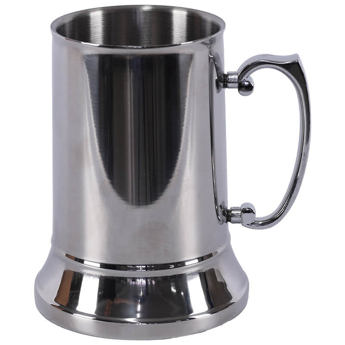 S/STEEL D/WALL BEER MUG 550ML TRANS NATAL CUT GLASS