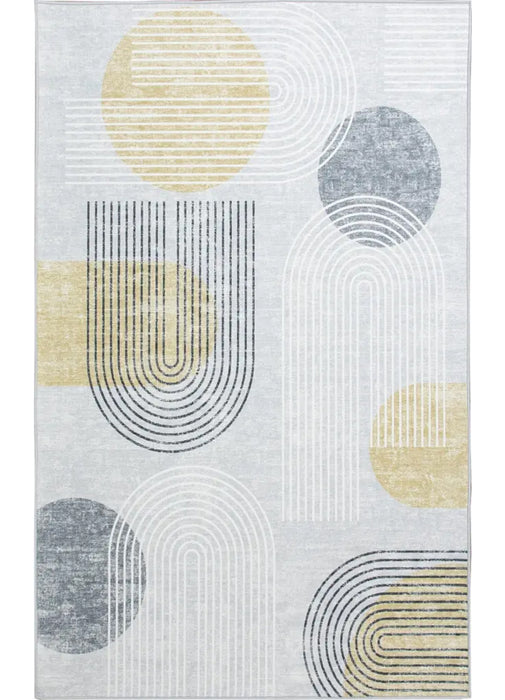 NEPTUNE YELLOW/ GREY ARCH CARPET 160X230 RUGS ORIGINAL