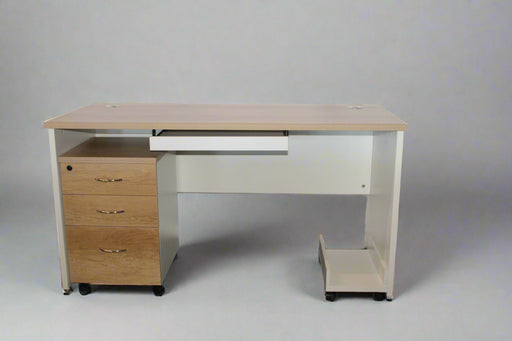 Office desk in oak and white colour