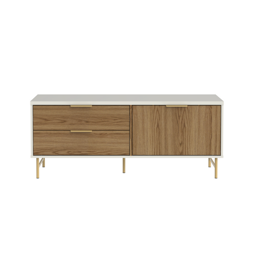 YVES 1.35 TV STAND OFF WHITE/OAK/GOLD PROVINCIA