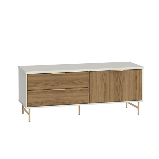 YVES 1.35 TV STAND OFF WHITE/OAK/GOLD PROVINCIA