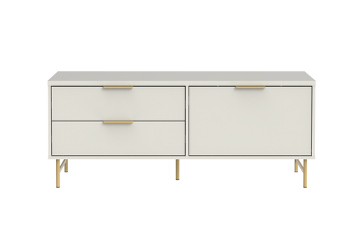 YVES 1.35 TV STAND OFF WHITE/MATTE GOLD PROVINCIA