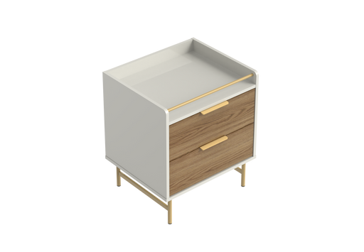 YVES NIGHTSTAND WHITE/OAK PROVINCIA