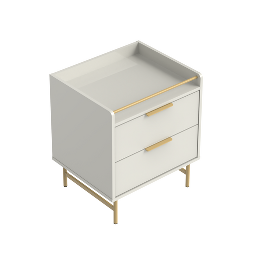 YVES NIGHTSTAND OFF WHITE/GOLD PROVINCIA