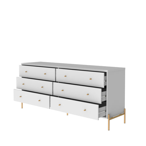 JASPER CHEST OF 6 DRAWERS WHITE GLOSS PROVINCIA