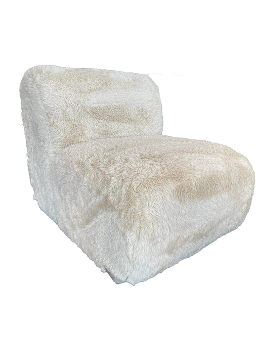 PEARL SLIPPER CHAIR FAB. YAKITI YAK SAND EARTHLINE FURNITURE