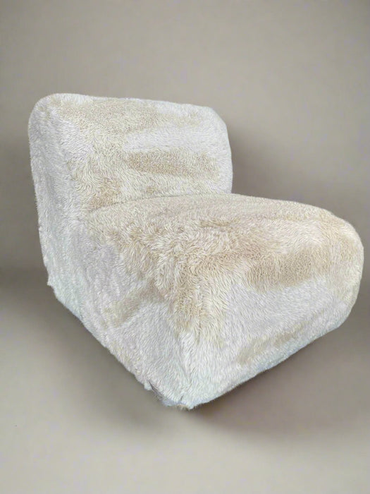 PEARL SLIPPER CHAIR FAB. YAKITI YAK SAND EARTHLINE FURNITURE