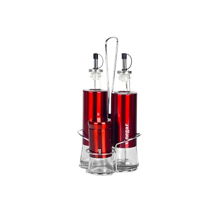 4PCS OIL AND VINEGAR SET SHINY RED MABRUK IMPORT & EXPORT