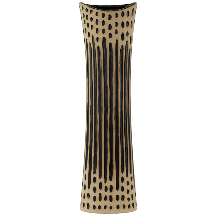 ZUKA FLAIR VASE 49CM TRANS NATAL CUT GLASS