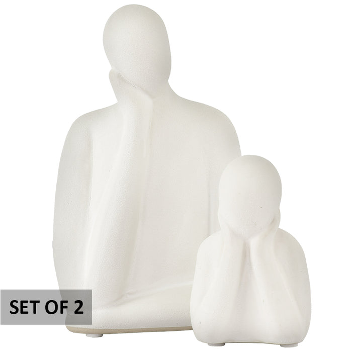 THINKING FIGURINE 20CM/11CM SET/2 TRANS NATAL CUT GLASS