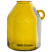 YELLOW HANDLED VASE 26CM TRANS NATAL CUT GLASS