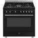 SMEG 90CM F/GAS BLACK COOKER CLASSICA AESTHETIC SMEG