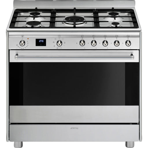 SMEG 90CM CONCERT GAS/ELECTRIC COOKER S/STEEL SMEG