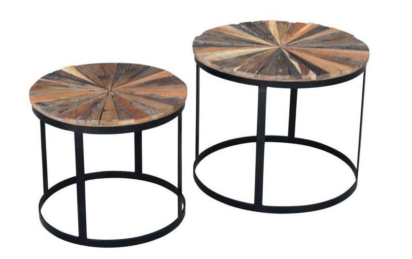 ST32 SIDE TABLE - WOOD TOP WITH BLACK FRAME