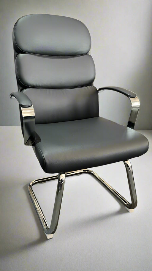 STL-CP-02 VISITOR CHAIR (PU BLACK)  