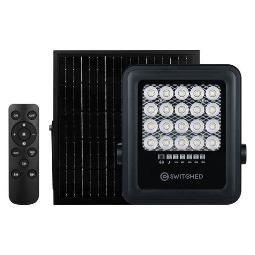 SWITCHED URBAN PRO SERIES 50W SOLAR FLOODLIGHT ROBIATI DISTRIBUTION C