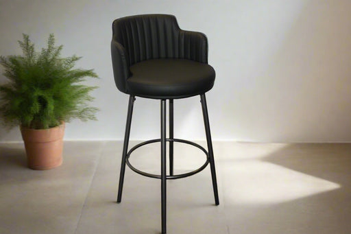 Swivel bar chair in black