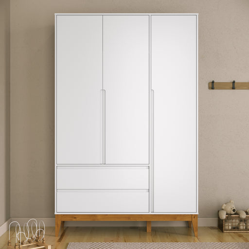 NATURE 3DOOR WARDROBE WHITE/ECO WOOD MATIC INDUSTRIA